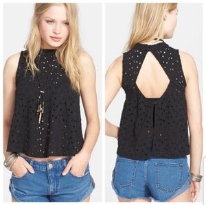 Free People Cupcake Mali Open Eyelet Top